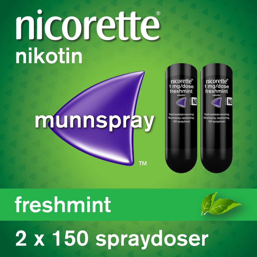 Nicorette Freshmint munnspray 1 mg nikotin, slutte å røyke