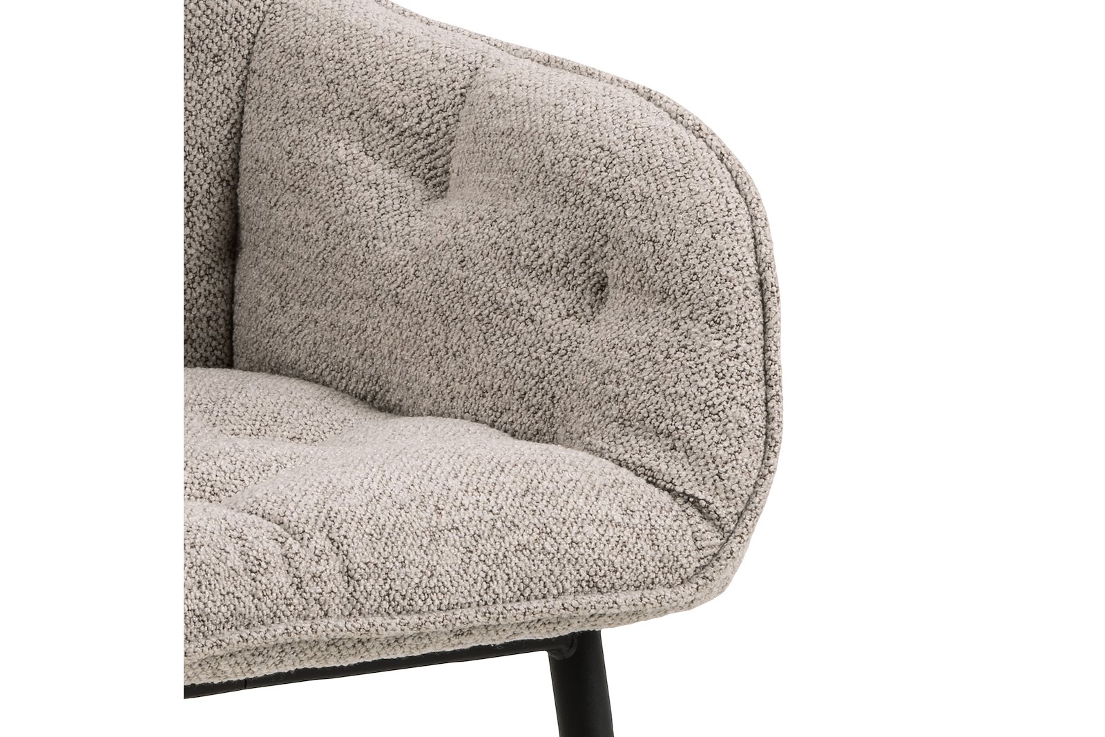 Brooke spisestol Tekstil Monza 60 beige med sortlakkert stålben. Med arm.
