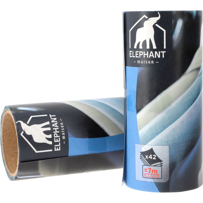 Recharge adhésive 42 feuilles imprimées Eléphant, par 2