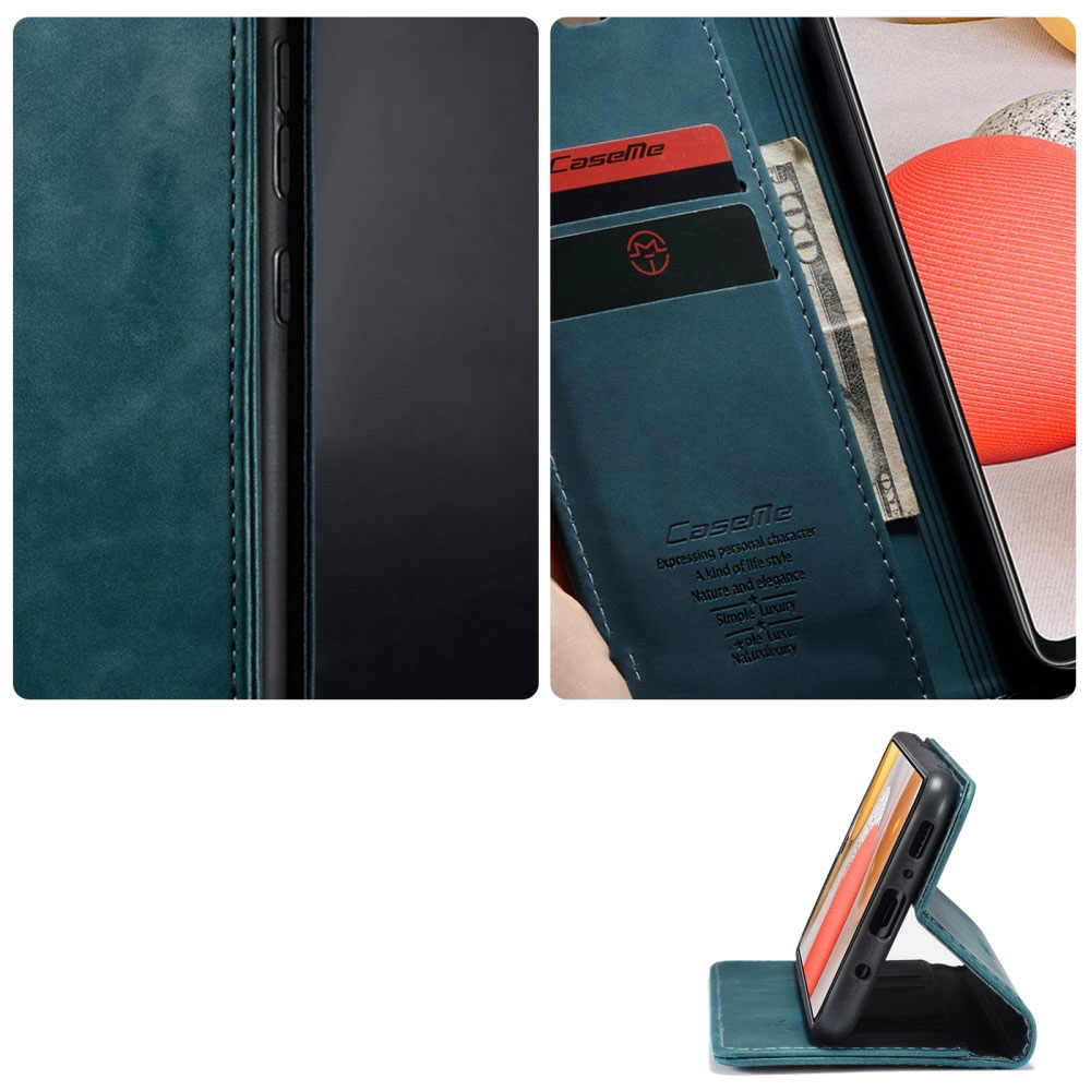 Samsung Galaxy S21 5G Leder Tasche Flip Wallet Etui mit Kartenfächern - Blaugrün