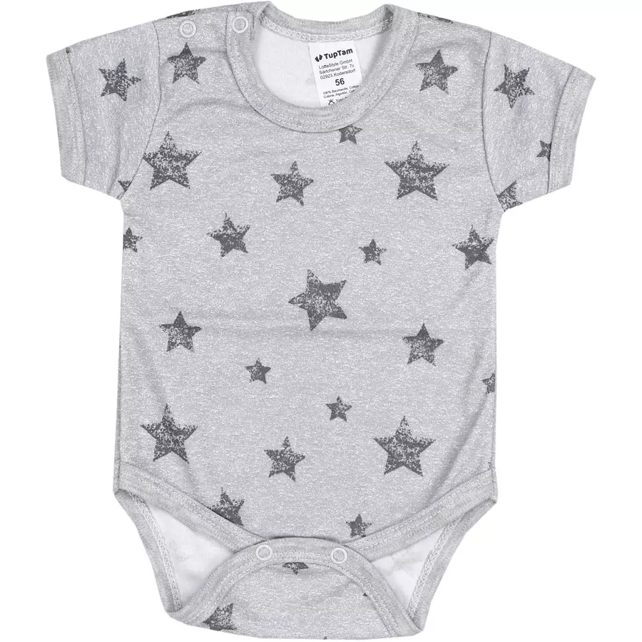 TupTam Jungen Baby Body Kurzarm 5er Pack grauweiß