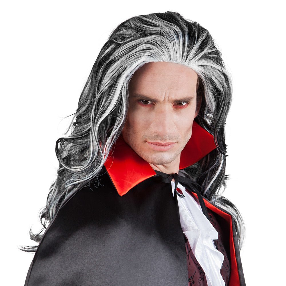 Halloween Pruik Zwart Wit Louis