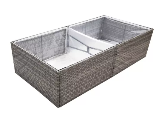 Jardinière bac lit surélevé résine grise 157 x 80 x 40 cm 02_0037450