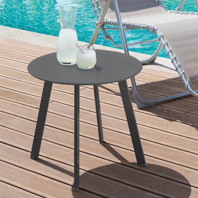Table d'appoint de jardin rond SAONA Graphite