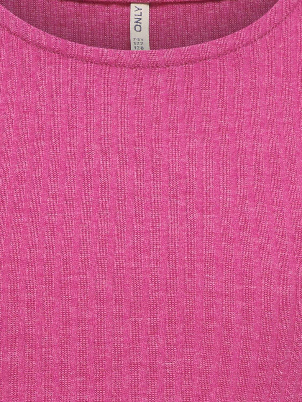 ONLY ribgebreid T-shirt KOGNELLA donkerroze