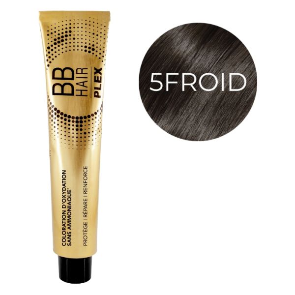 Coloration d'oxydation BBHair Plex sans ammoniaque n°5 CHÂTAIN CLAIR NATUREL FROID Générik 100ml