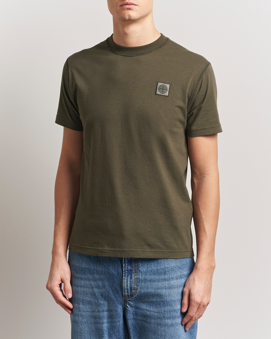 Stone Island Organic Cotton Fissato Effect T-Shirt Military Green