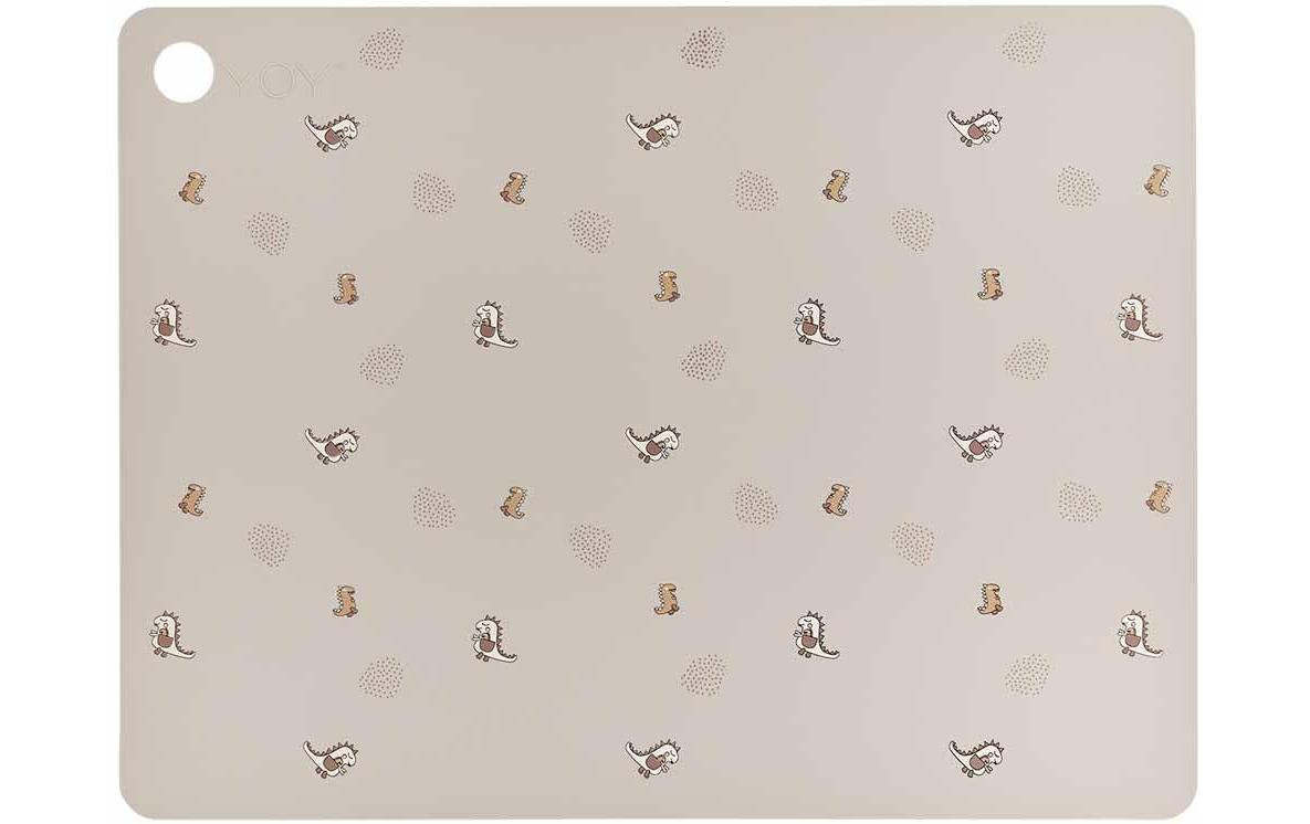 Kindertischset Dino Dina 45 x 34 x 0.2 cmKinderplatzdeckchen aus Silikon