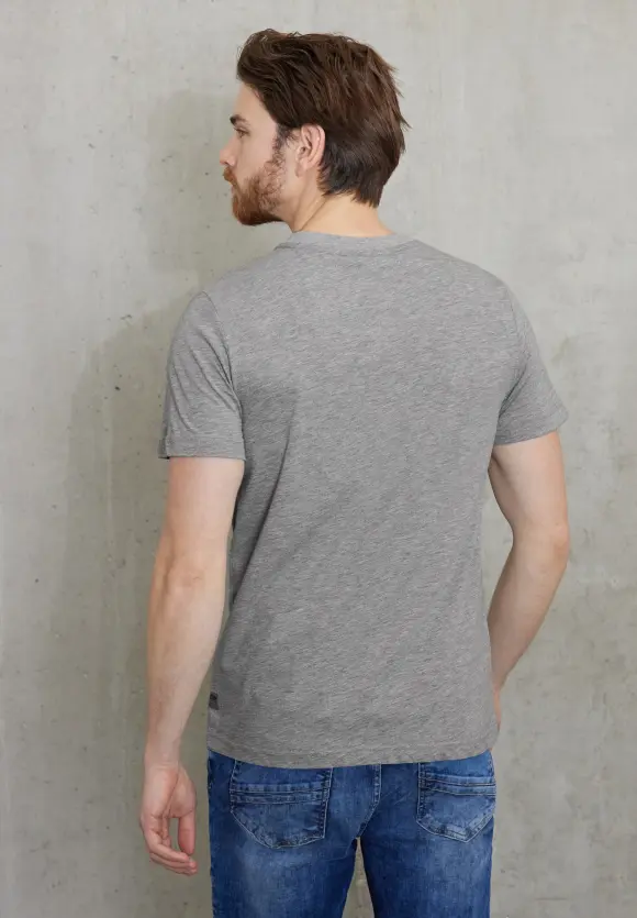 T-Shirt mit Wordingprint - silver grey melange