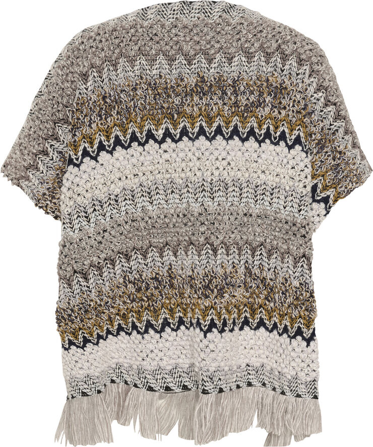 Cream CRGoldy Knit Poncho Geometric beige pastel
