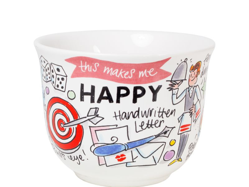 Soepkom met oor happy