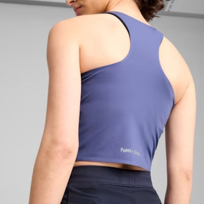 Puma Dame Singletter Run Crop Saysky Blå