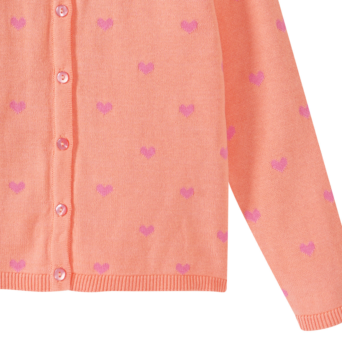 Jonas Nielsen Mädchen Cardigan mit Herz-Allover orange