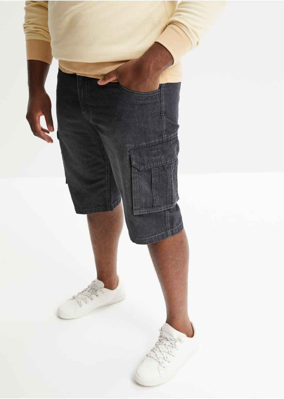 Bermuda en jean cargo, Loose Fit