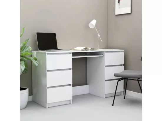 Bureau Blanc 140x50x77 cm Bois d'ingénierie