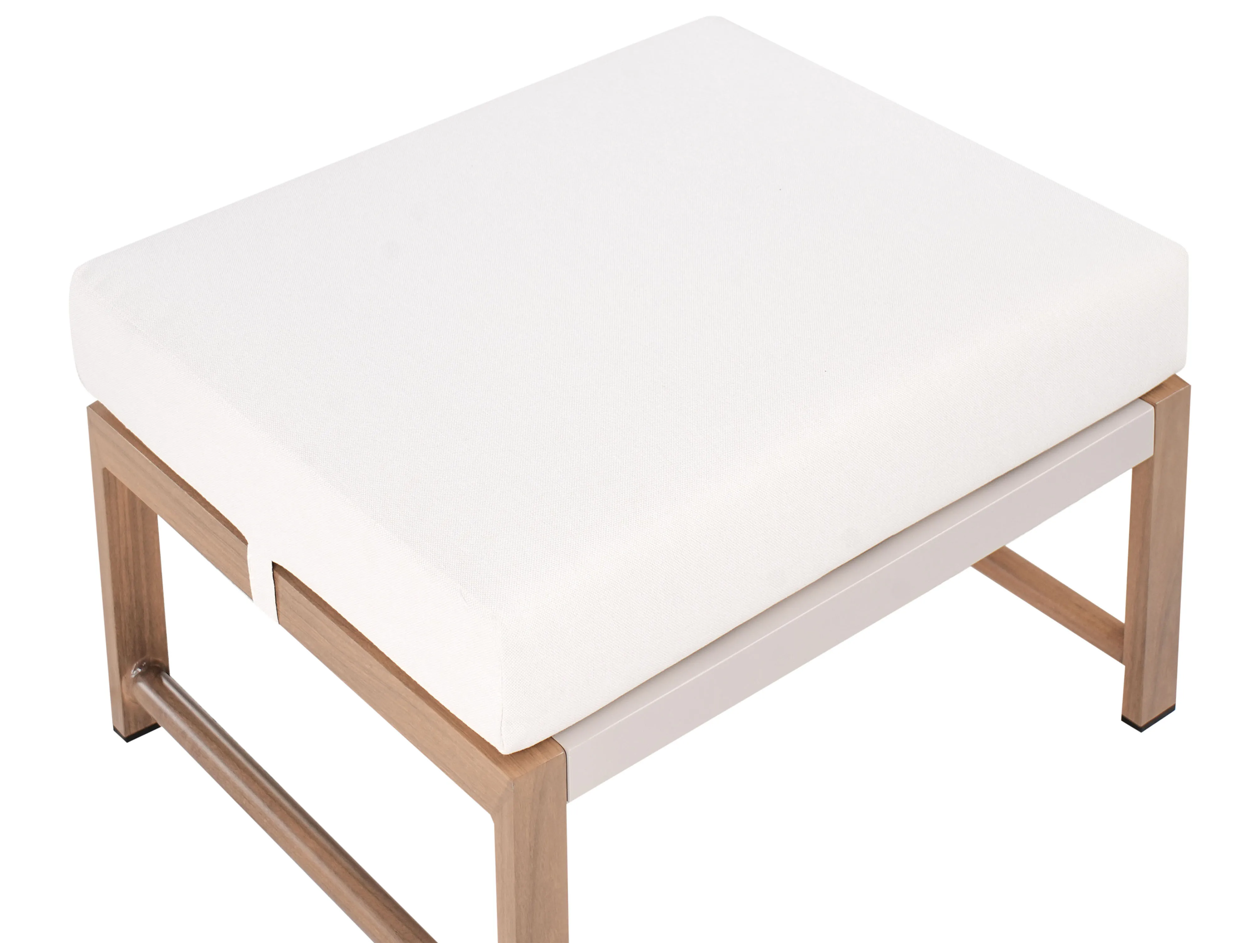 Loungeset met tafel en ottomaan 5-zits NOLA Metaal Lichtbeige