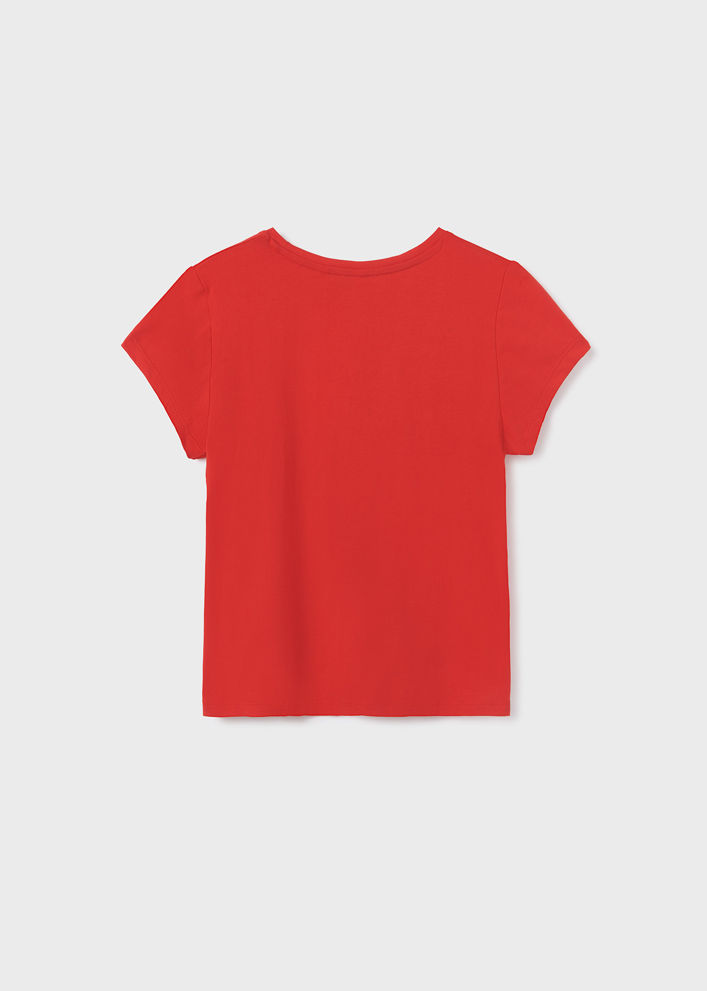 Camiseta de manga curta para meninas, feita de algodão sustentável.