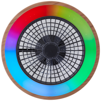Brilliant plafondventilator Slimline met lamp en RGB functie 40W hout