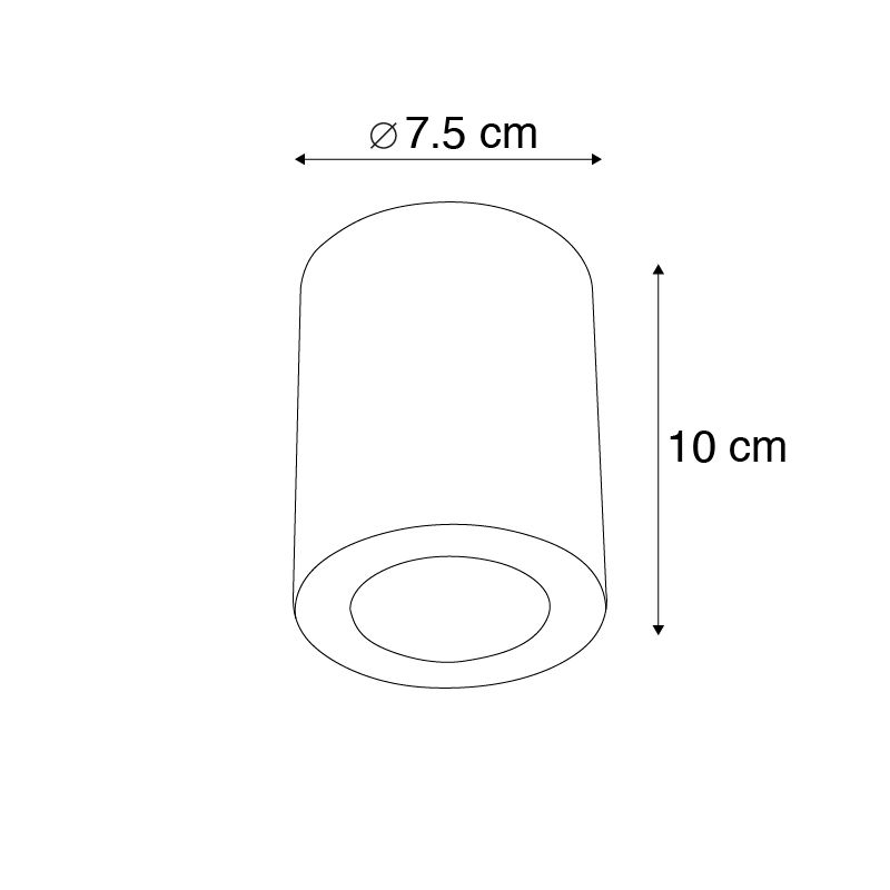 Moderne opbouwspot wit 7,5cm GU10 50mm - Tuba