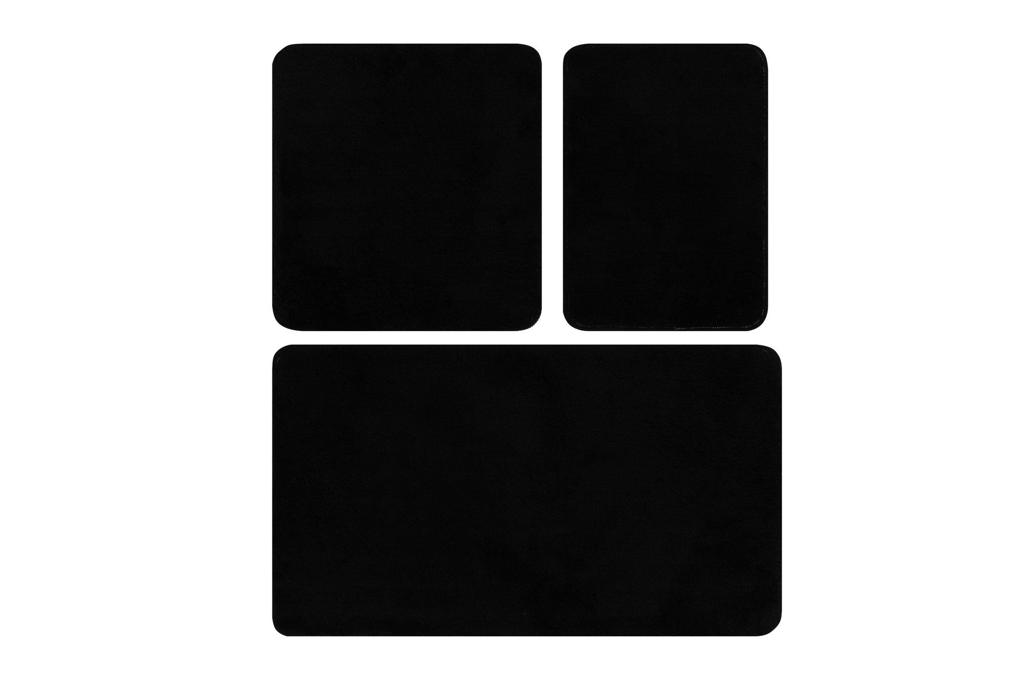 Homtex Acryl-Badematten-Set, schwarz, rutschfest, 40x60 cm, 50x60 cm, 60x100 cm
