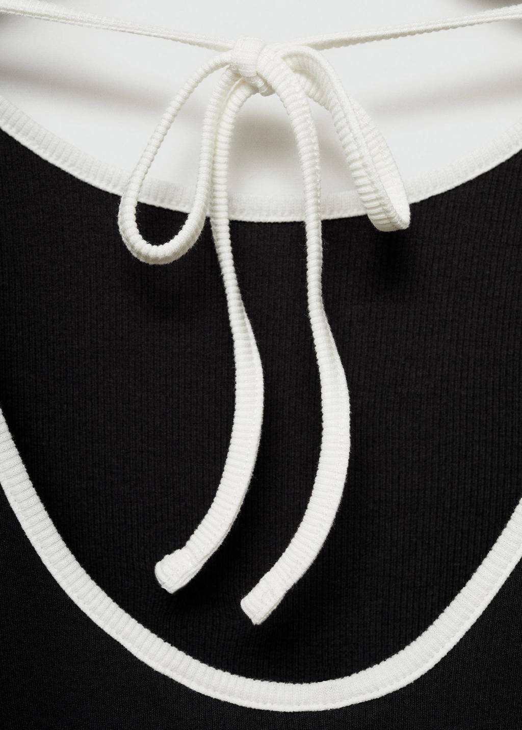 MANGO TEEN top met open rug zwart/wit