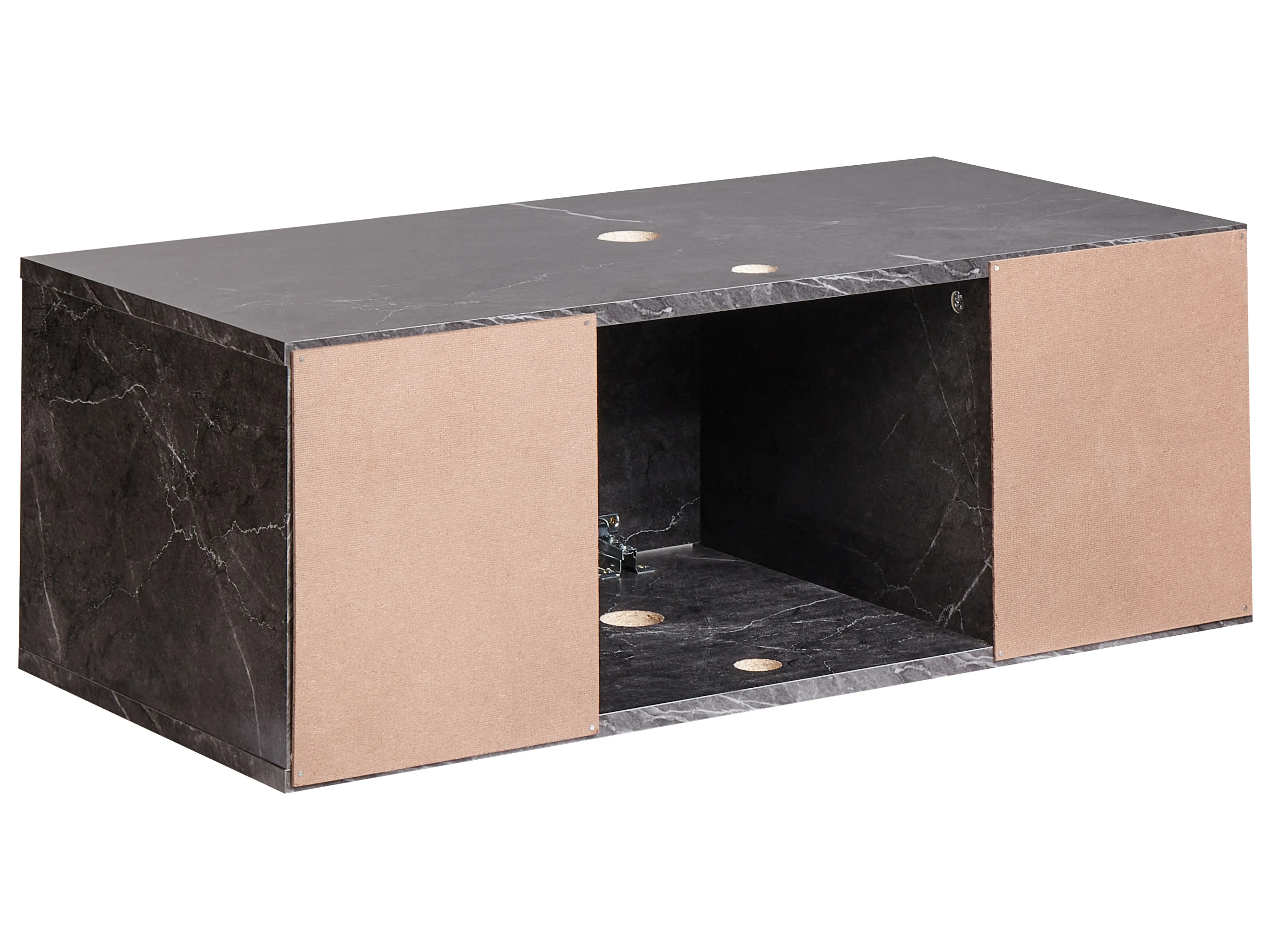 Wandgemonteerde wastafelkast CASCAVEL 80 cm Zwart marmer