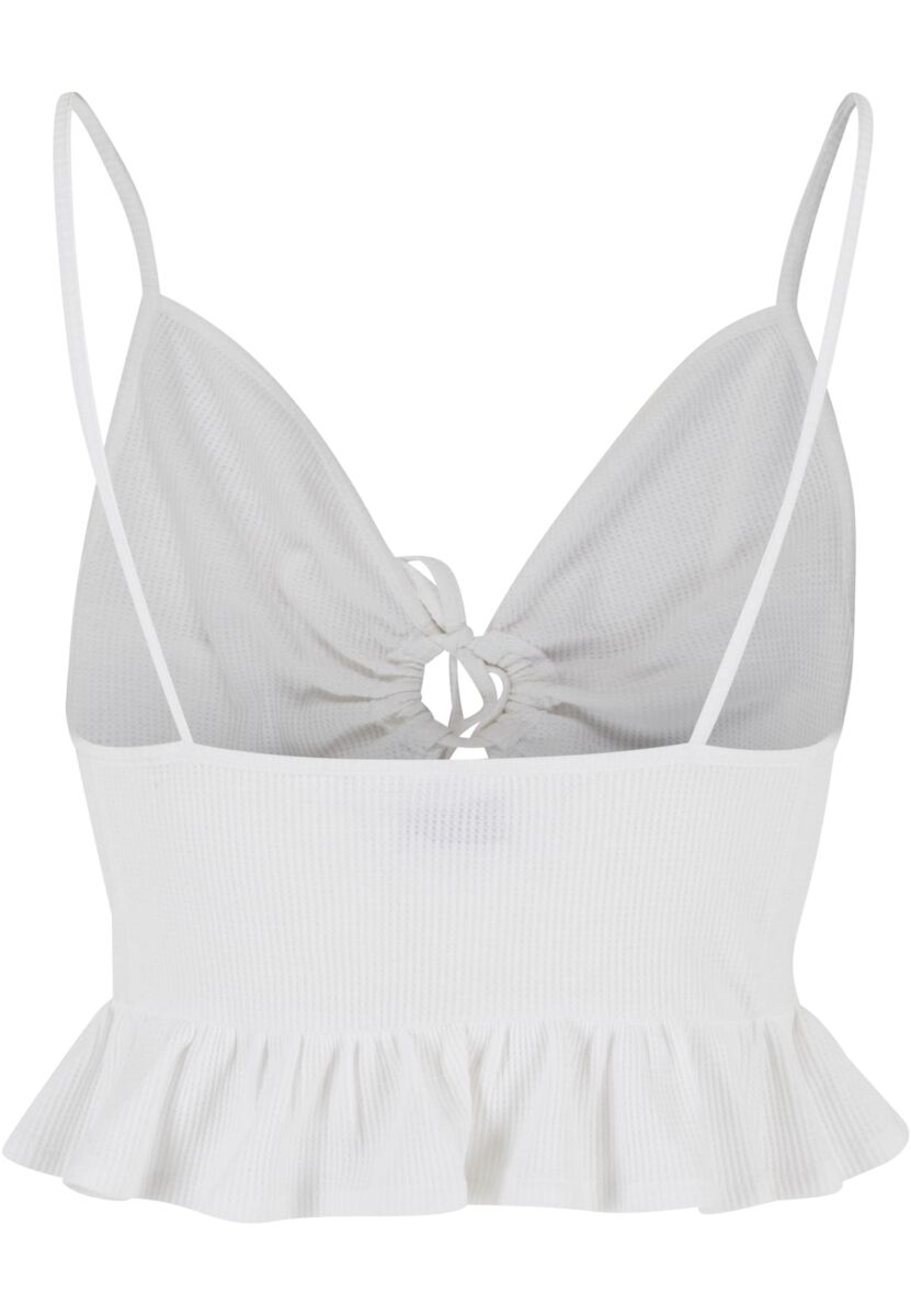 Ladies Waffle Pique Ruffle Top | Urban Classics Top