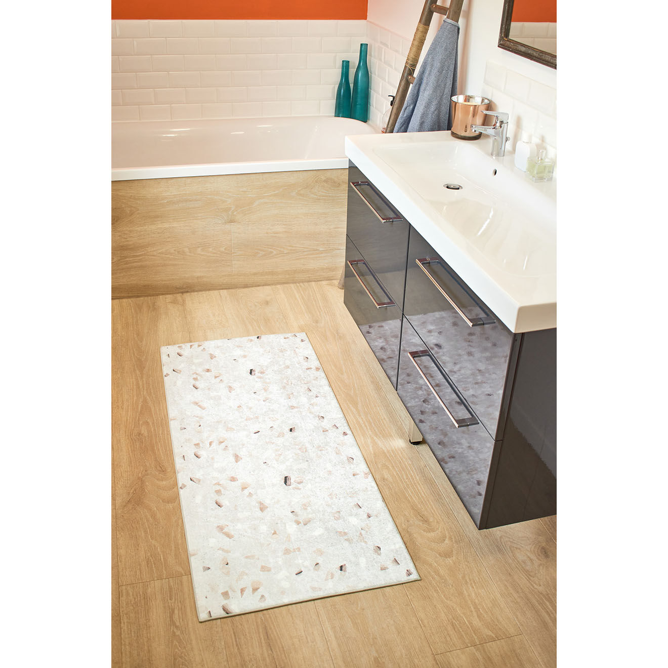 Nazar Rugs Tapis de salle de bain almafie crème - 60x130 cm