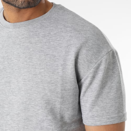 Ensemble Tee Shirt Et Short Jogging Gris Chiné
