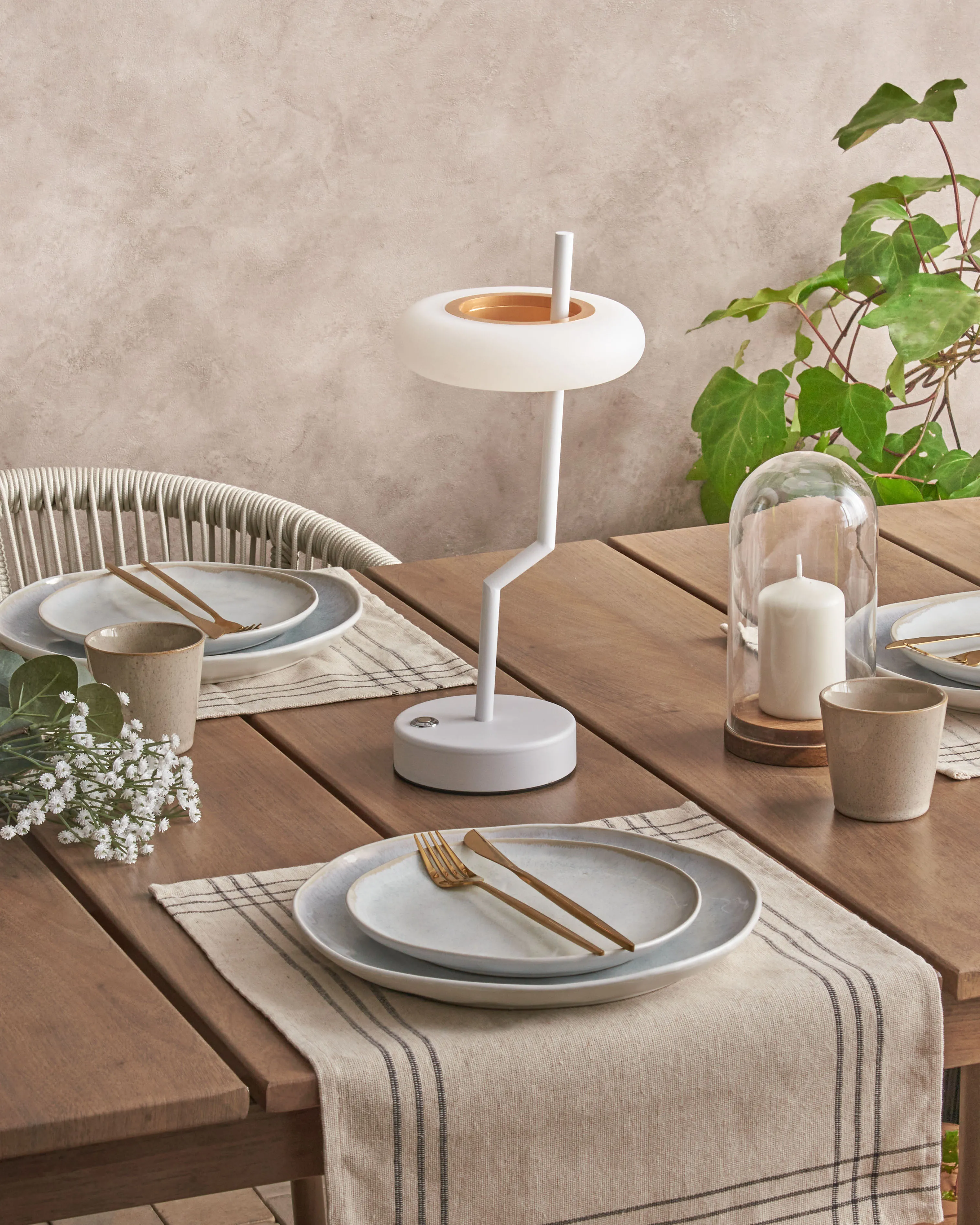 LED draadloze tafellamp ALVIELA met dimmer Metaal Wit