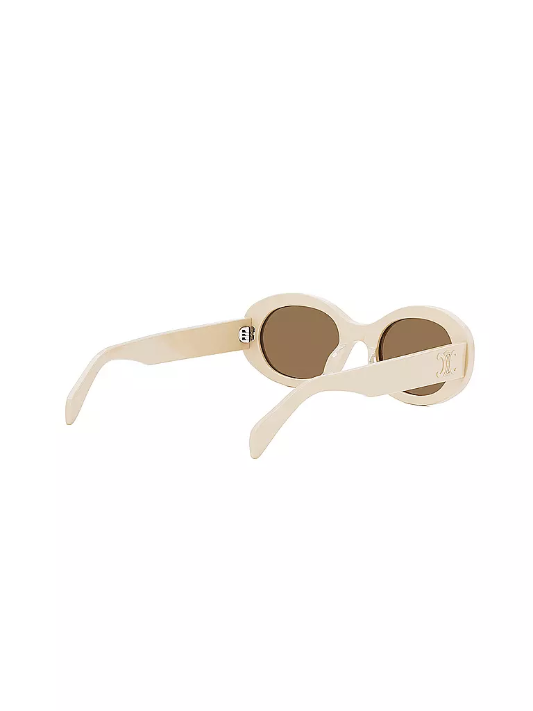 CELINE Triomphe weisse ovale Sonnenbrille creme