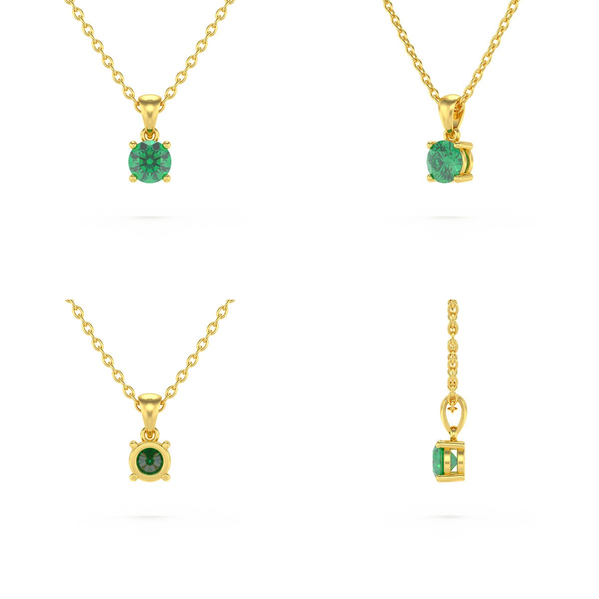 Collier Pendentif Or 585 Jaune Emeraude Chaine Or 585 incluse 0.23grs