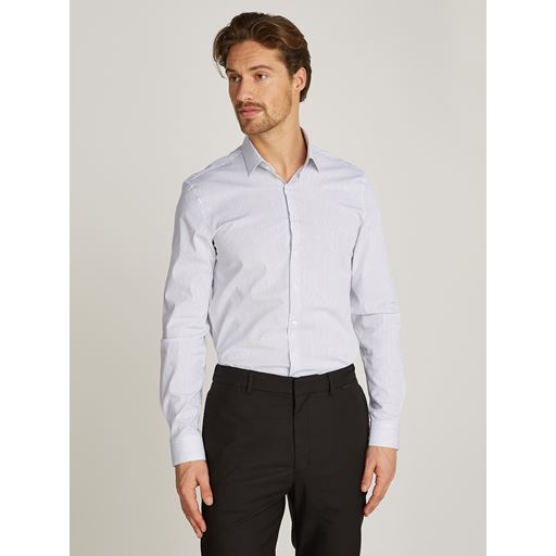 Calvin Klein Poplin Stripe Slim Skjorte, Medieval Blue, 45