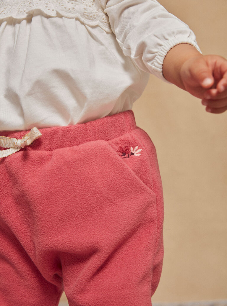Bas de jogging rose passion en polaire