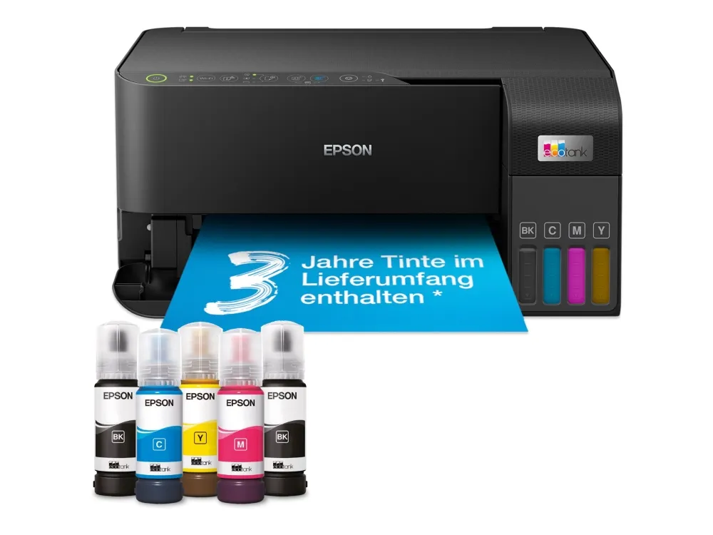 Epson EcoTank ET-2830 - Multifunktionsprinter - farve - blækprinter - ITS - A4 (medie) - op til 15 spm (udskriver) - 100 ark - Wi-Fi, USB - sort