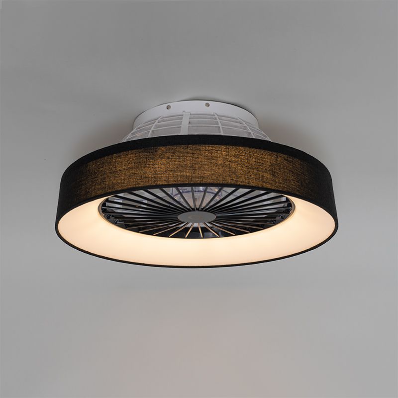 Plafondventilator zwart met ster effect 48cm incl. LED dimbaar met afstandsbediening - Emily