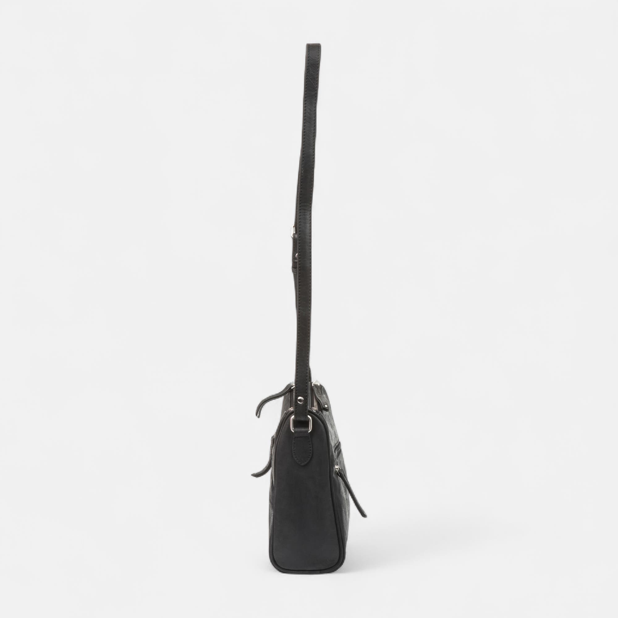 Sac bandoulière en cuir noir