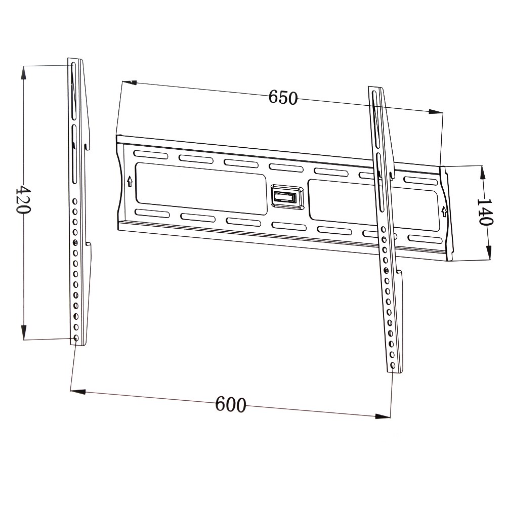 tectake® TV Wandhalterung, für 32 - 100 Zoll (81 - 254 cm), stufenlos breitenverstellbar, bis 120 kg