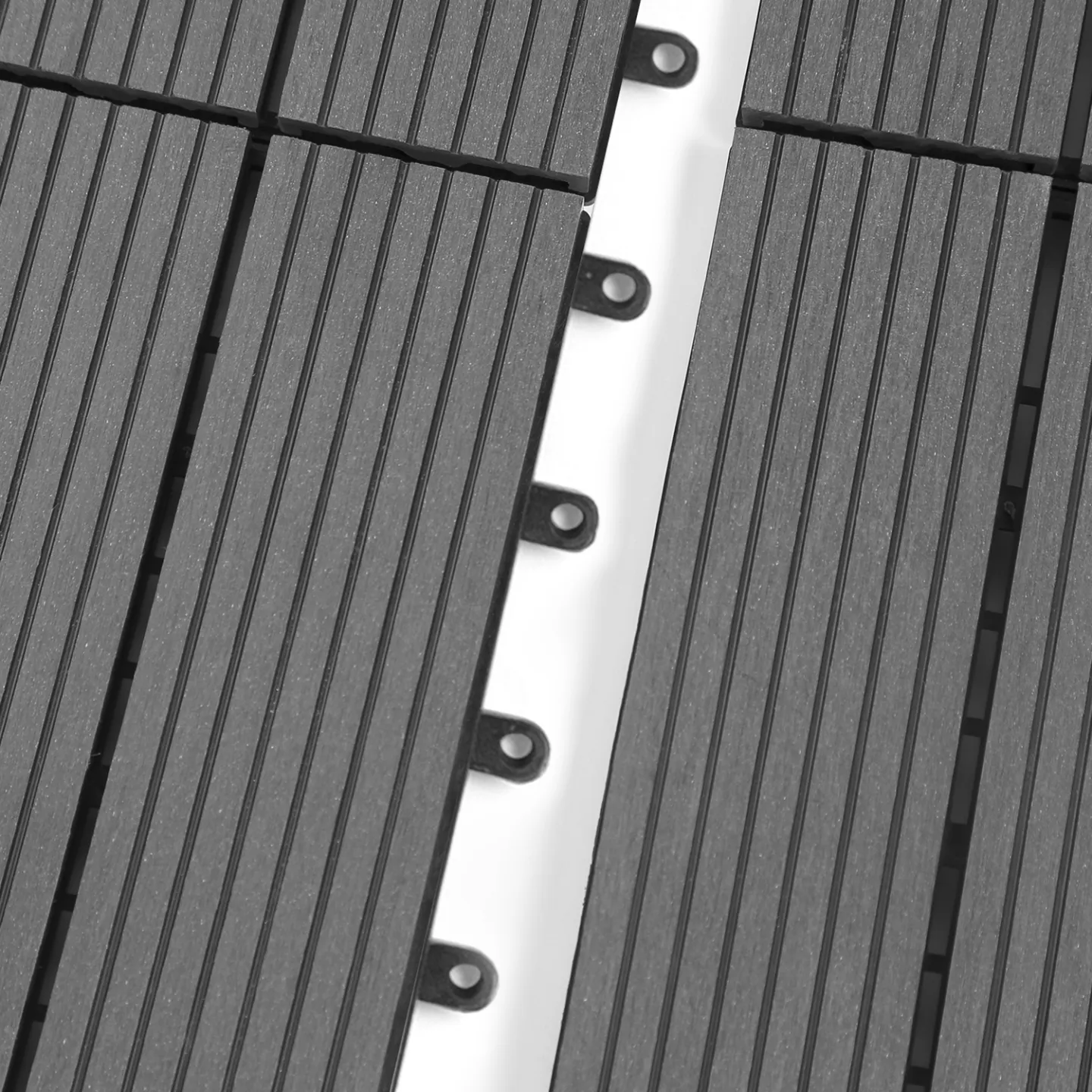 Lot de 10 dalles de terrasse WODHY clipsables bois composite gris 30 x 30 cm
