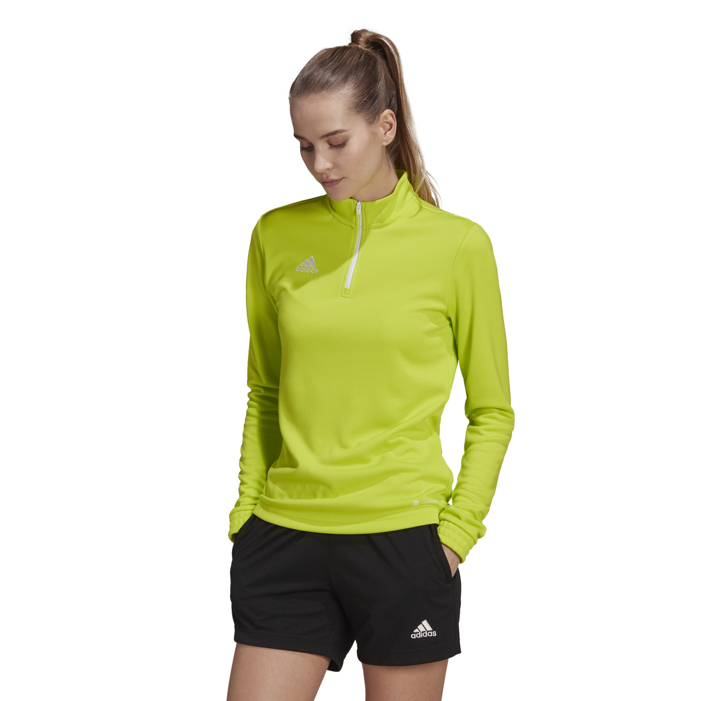 Adidas Entrada 22 Trainingstrui 1/4-Zip Dames Lichtgroen Wit