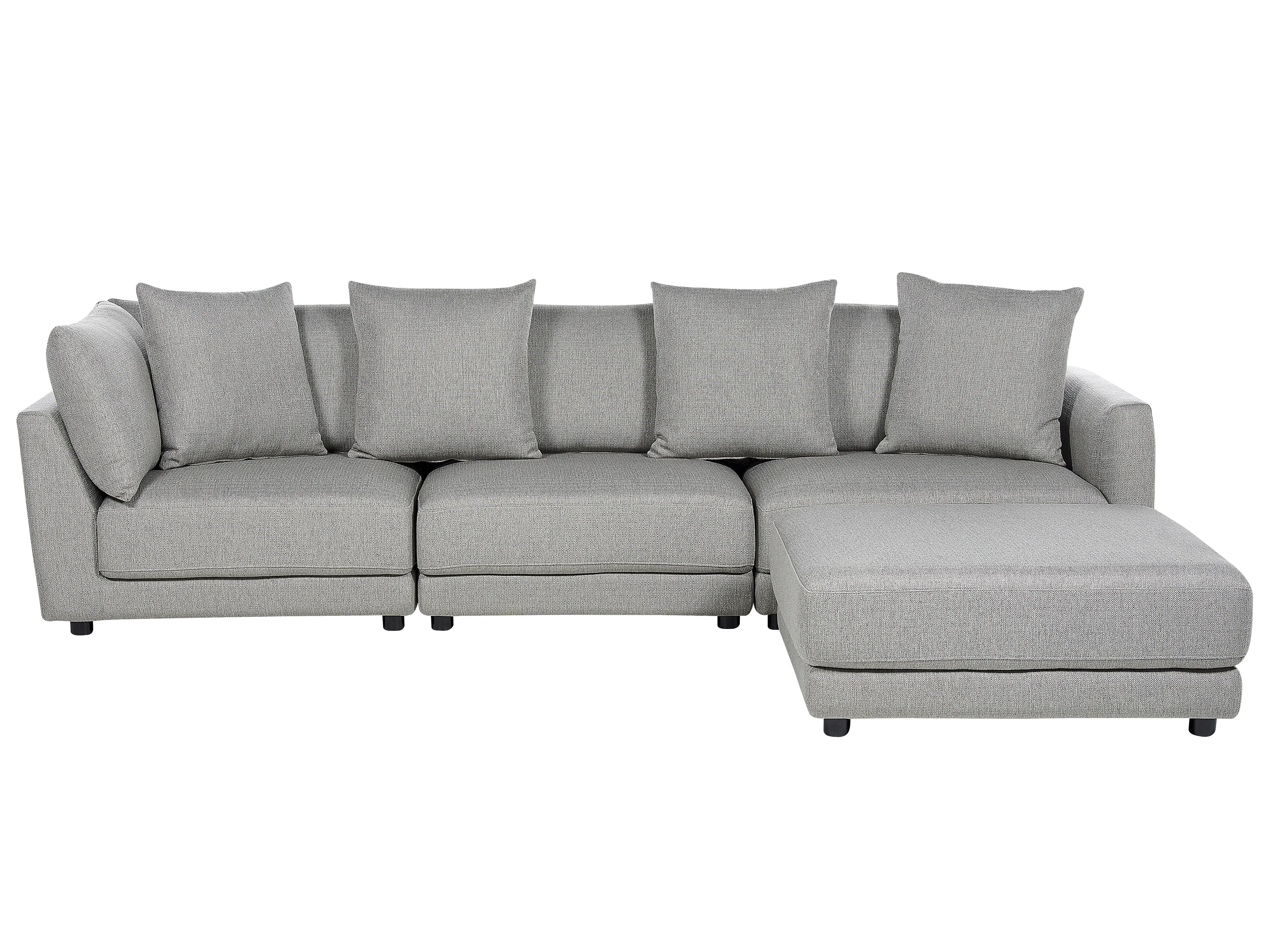 Bank 3-zits SIGTUNA Stof Lichtgrijs met ottomaan