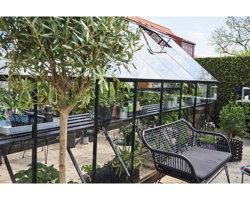 Tafel Hallen voor kas Qube 816 190 x 14 cm zwart