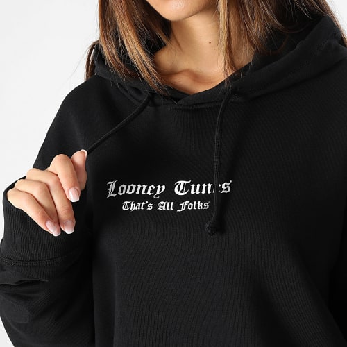Sweat Capuche Femme Taz Graff Pink Noir