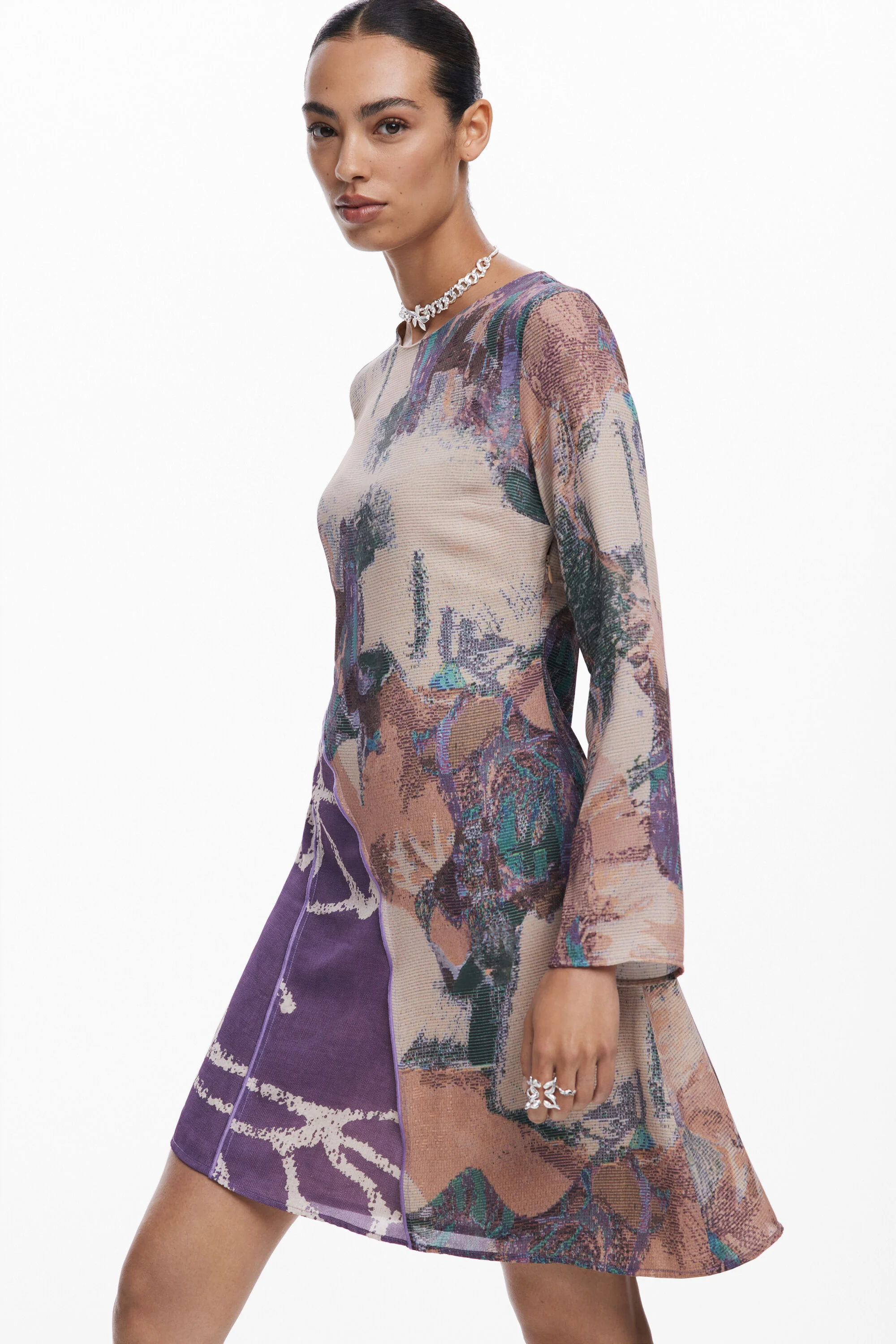 Vestido estampado assimétrico