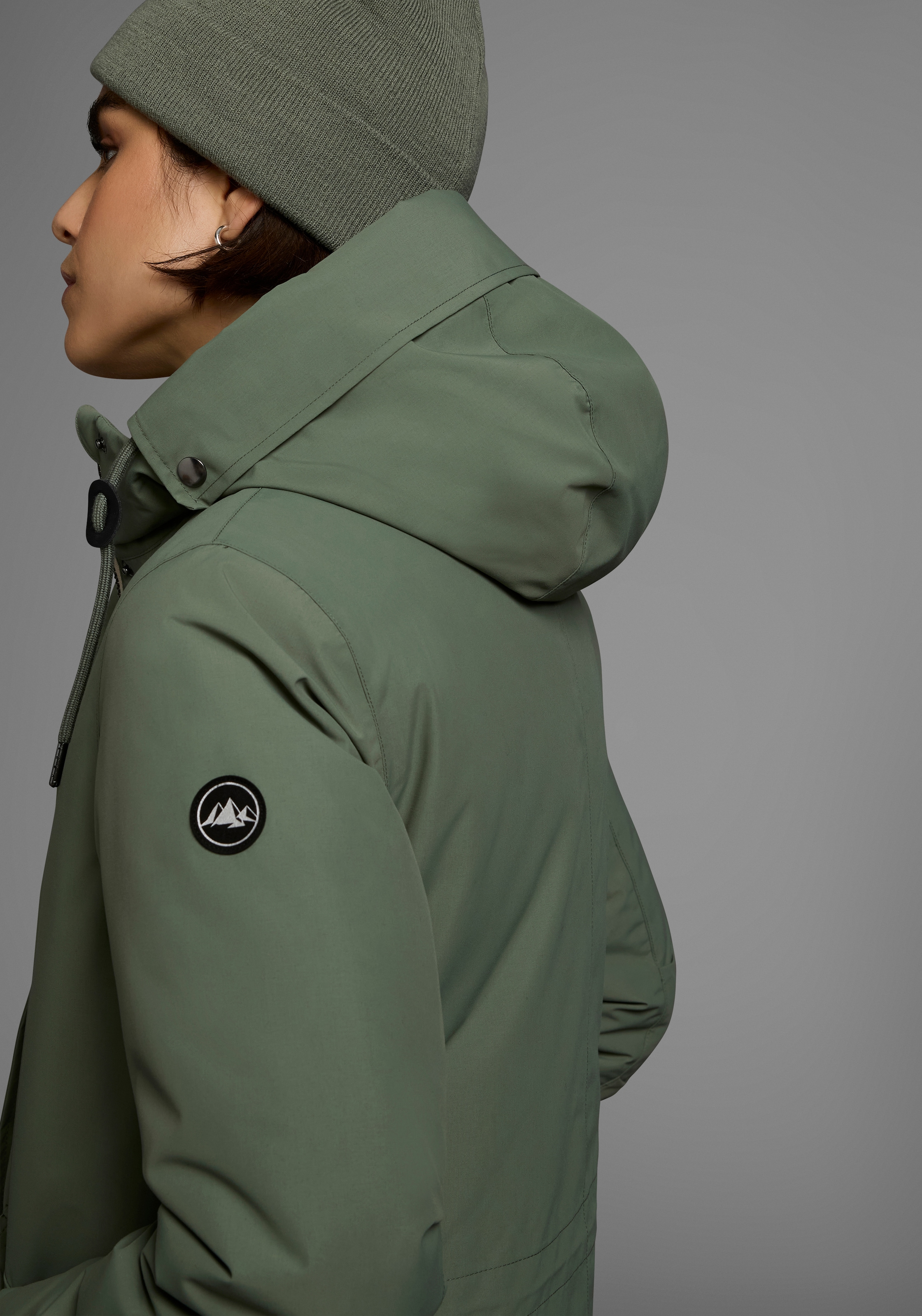 Polarino Parka mit Kapuze Atmungsaktiv, winddicht, wasserdicht, Im Oversize Look, weite Form