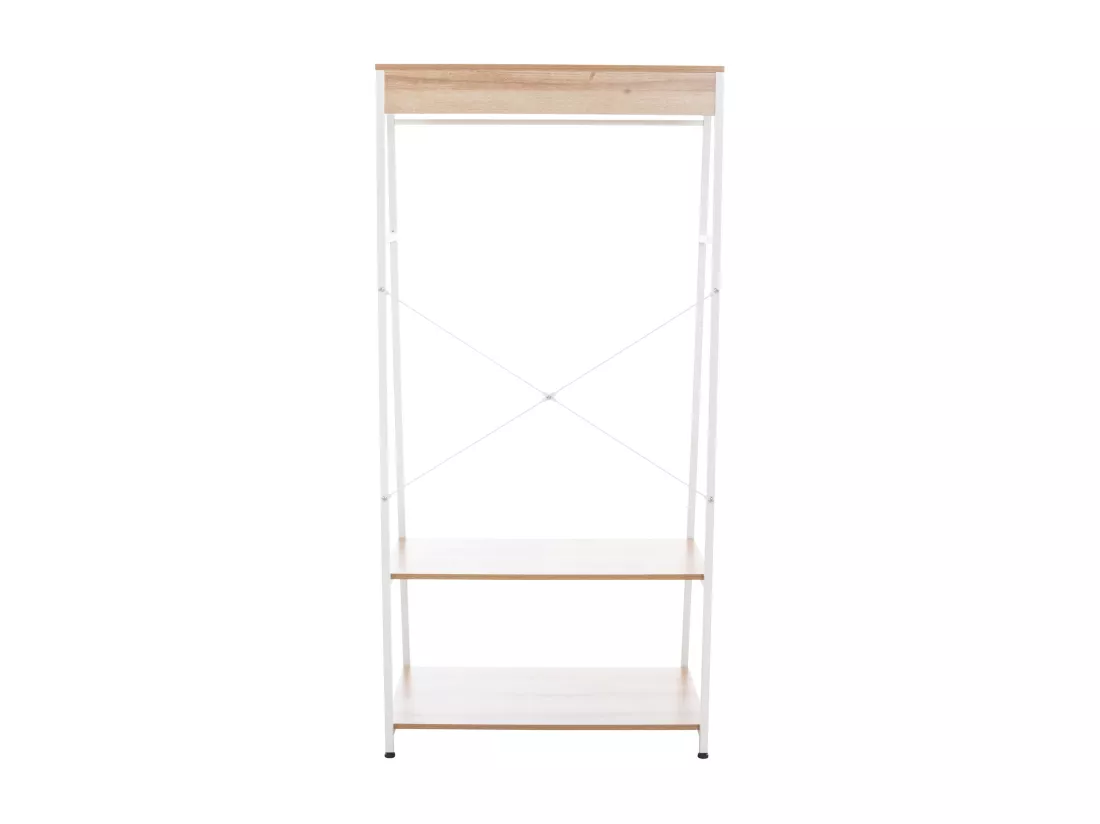 Portant à vêtement - Bois - 80 x 44 x 167cm - Nature / Blanc - Luton