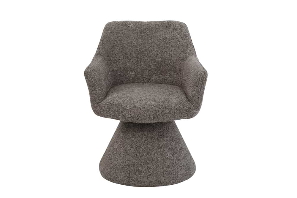 Drehbarer Stuhl AMBIENTO braun Strukturstoff 180° mit Auto-Return Polsterstuhl