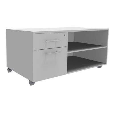 Console mobile INEO JET UP Bureau Vallée - L100 X H63 X P60 cm - 2 tiroirs dont 1 personnalisable en option - Finition Blanc perle