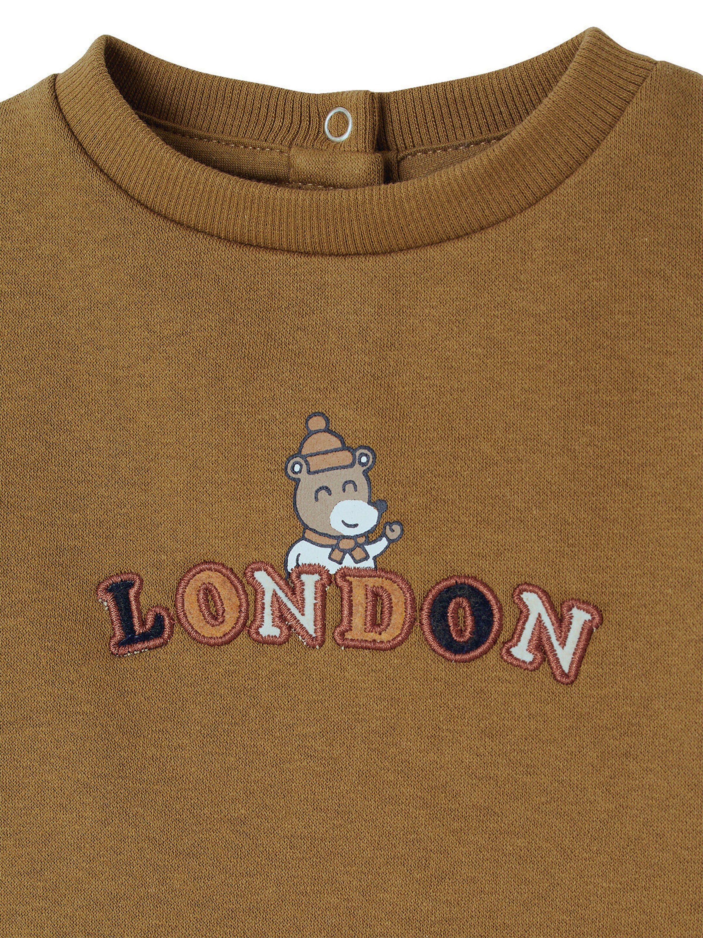 Vertbaudet Jungen Baby Sweatshirt LONDON mit Recycling-Polyester olivgrün