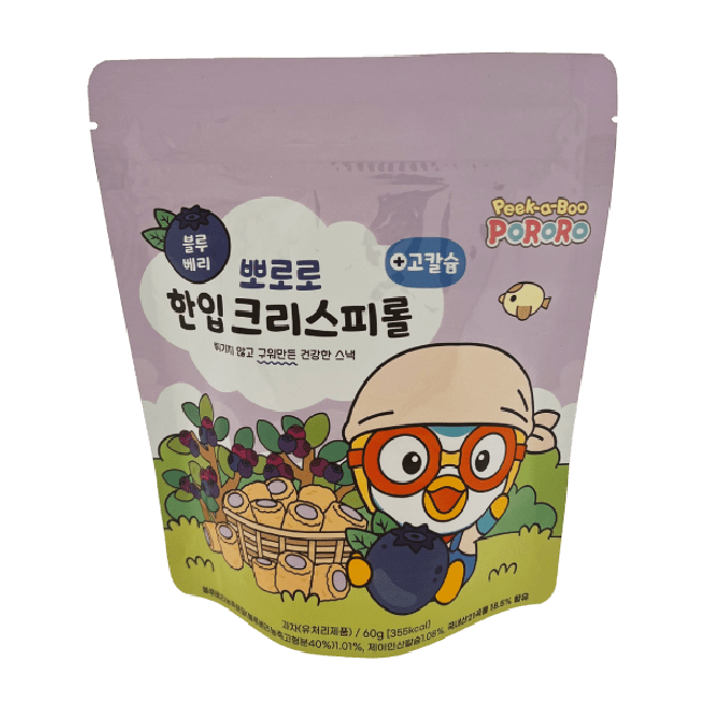 Pororo Krokante Rolletjes Blauwe Bes 60g